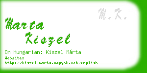 marta kiszel business card